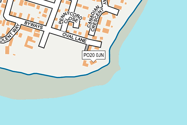 PO20 0JN map - OS OpenMap – Local (Ordnance Survey) PO20 0JN map - OS OpenMap – Local (Ordnance Survey)