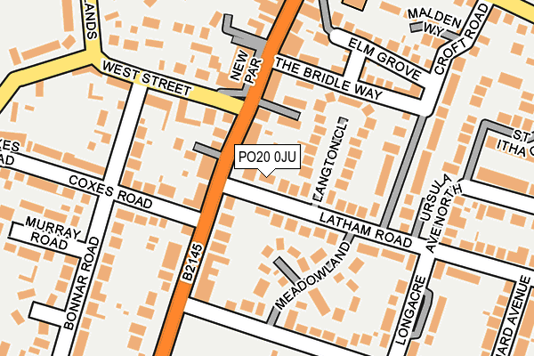 PO20 0JU map - OS OpenMap – Local (Ordnance Survey) PO20 0JU map - OS OpenMap – Local (Ordnance Survey)
