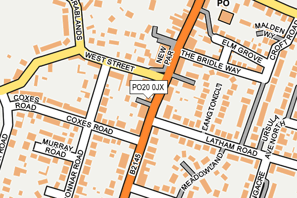 PO20 0JX map - OS OpenMap – Local (Ordnance Survey) PO20 0JX map - OS OpenMap – Local (Ordnance Survey)