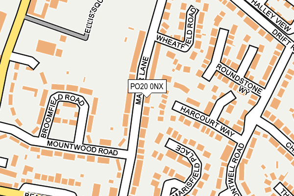 PO20 0NX map - OS OpenMap – Local (Ordnance Survey) PO20 0NX map - OS OpenMap – Local (Ordnance Survey)
