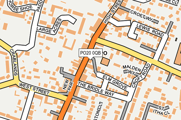 PO20 0QB map - OS OpenMap – Local (Ordnance Survey) PO20 0QB map - OS OpenMap – Local (Ordnance Survey)