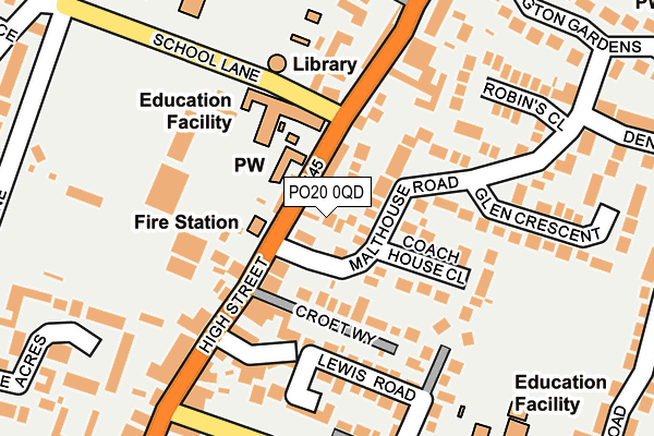 PO20 0QD map - OS OpenMap – Local (Ordnance Survey) PO20 0QD map - OS OpenMap – Local (Ordnance Survey)