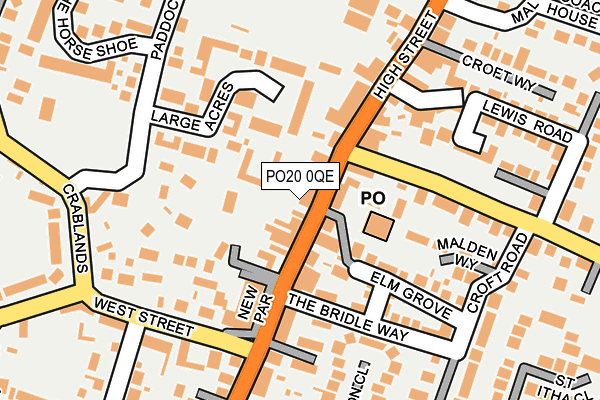 PO20 0QE map - OS OpenMap – Local (Ordnance Survey) PO20 0QE map - OS OpenMap – Local (Ordnance Survey)