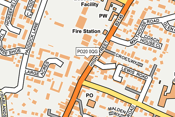 PO20 0QG map - OS OpenMap – Local (Ordnance Survey) PO20 0QG map - OS OpenMap – Local (Ordnance Survey)