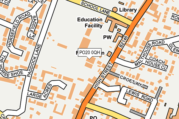 PO20 0QH map - OS OpenMap – Local (Ordnance Survey) PO20 0QH map - OS OpenMap – Local (Ordnance Survey)