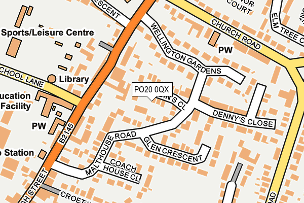PO20 0QX map - OS OpenMap – Local (Ordnance Survey) PO20 0QX map - OS OpenMap – Local (Ordnance Survey)