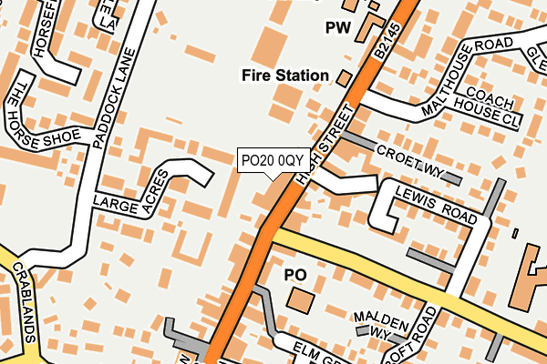PO20 0QY map - OS OpenMap – Local (Ordnance Survey)