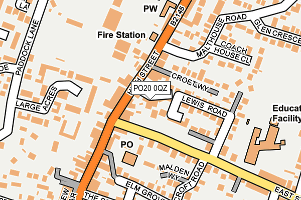 PO20 0QZ map - OS OpenMap – Local (Ordnance Survey) PO20 0QZ map - OS OpenMap – Local (Ordnance Survey)