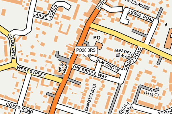 PO20 0RS map - OS OpenMap – Local (Ordnance Survey) PO20 0RS map - OS OpenMap – Local (Ordnance Survey)