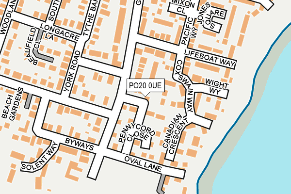 PO20 0UE map - OS OpenMap – Local (Ordnance Survey) PO20 0UE map - OS OpenMap – Local (Ordnance Survey)