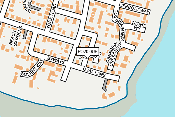 PO20 0UF map - OS OpenMap – Local (Ordnance Survey) PO20 0UF map - OS OpenMap – Local (Ordnance Survey)