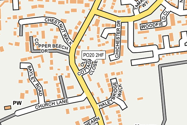 PO20 2HF map - OS OpenMap – Local (Ordnance Survey) PO20 2HF map - OS OpenMap – Local (Ordnance Survey)