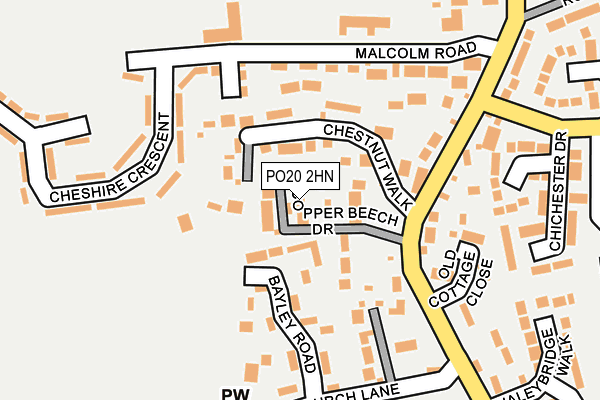 PO20 2HN map - OS OpenMap – Local (Ordnance Survey) PO20 2HN map - OS OpenMap – Local (Ordnance Survey)