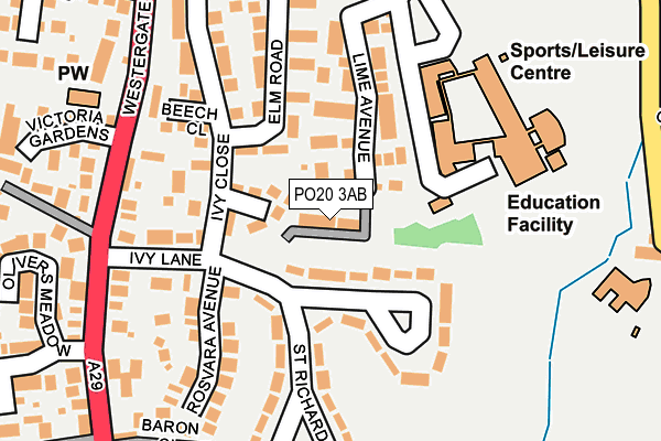 PO20 3AB map - OS OpenMap – Local (Ordnance Survey) PO20 3AB map - OS OpenMap – Local (Ordnance Survey)