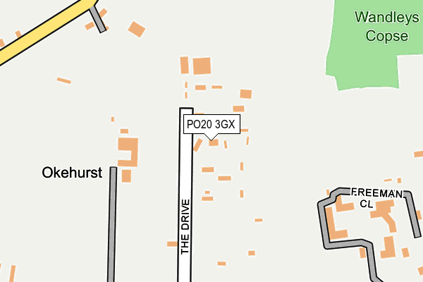 PO20 3GX map - OS OpenMap – Local (Ordnance Survey) PO20 3GX map - OS OpenMap – Local (Ordnance Survey)