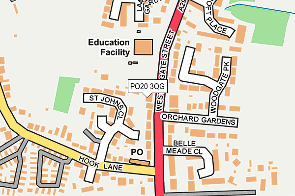 PO20 3QG map - OS OpenMap – Local (Ordnance Survey) PO20 3QG map - OS OpenMap – Local (Ordnance Survey)