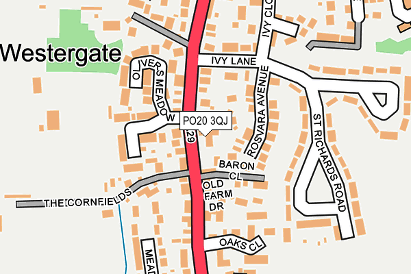 PO20 3QJ map - OS OpenMap – Local (Ordnance Survey) PO20 3QJ map - OS OpenMap – Local (Ordnance Survey)