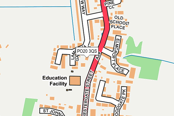 PO20 3QS map - OS OpenMap – Local (Ordnance Survey) PO20 3QS map - OS OpenMap – Local (Ordnance Survey)