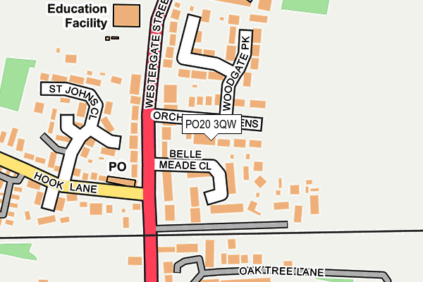 PO20 3QW map - OS OpenMap – Local (Ordnance Survey) PO20 3QW map - OS OpenMap – Local (Ordnance Survey)