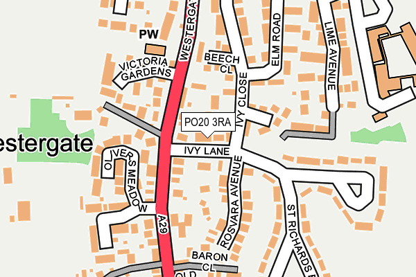 PO20 3RA map - OS OpenMap – Local (Ordnance Survey)