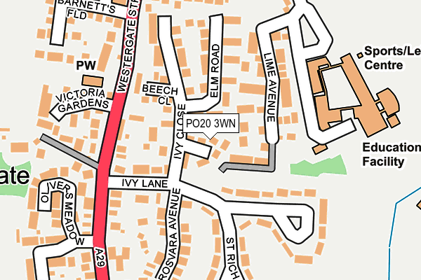 PO20 3WN map - OS OpenMap – Local (Ordnance Survey) PO20 3WN map - OS OpenMap – Local (Ordnance Survey)