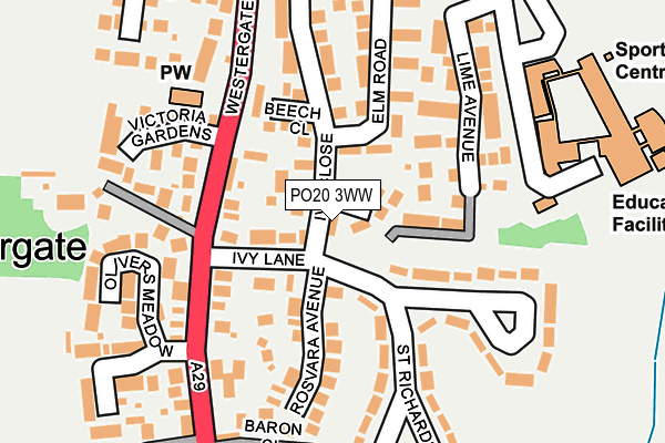 PO20 3WW map - OS OpenMap – Local (Ordnance Survey) PO20 3WW map - OS OpenMap – Local (Ordnance Survey)