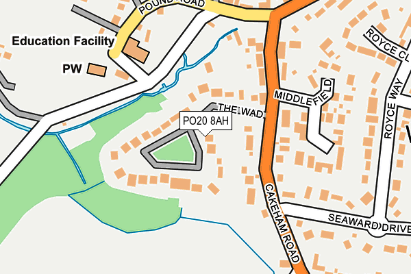 PO20 8AH map - OS OpenMap – Local (Ordnance Survey) PO20 8AH map - OS OpenMap – Local (Ordnance Survey)