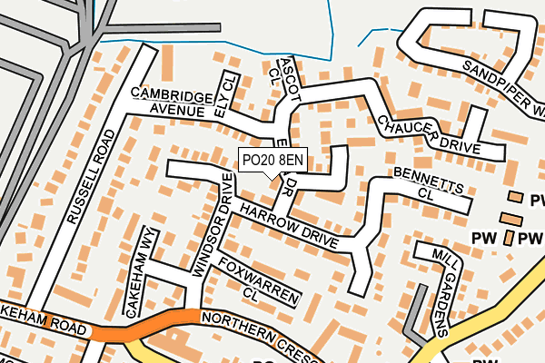 PO20 8EN map - OS OpenMap – Local (Ordnance Survey) PO20 8EN map - OS OpenMap – Local (Ordnance Survey)