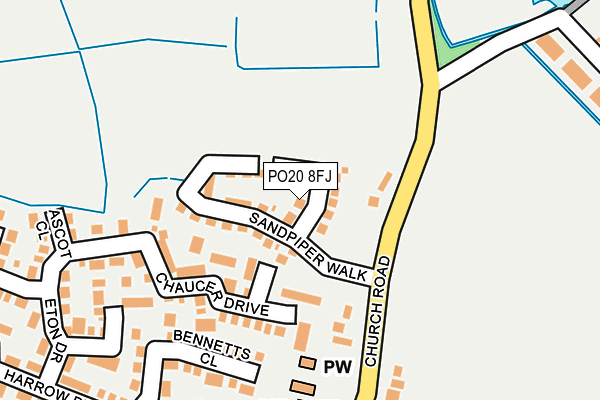 PO20 8FJ map - OS OpenMap – Local (Ordnance Survey) PO20 8FJ map - OS OpenMap – Local (Ordnance Survey)