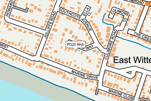 PO20 8HA map - OS OpenMap – Local (Ordnance Survey) PO20 8HA map - OS OpenMap – Local (Ordnance Survey)