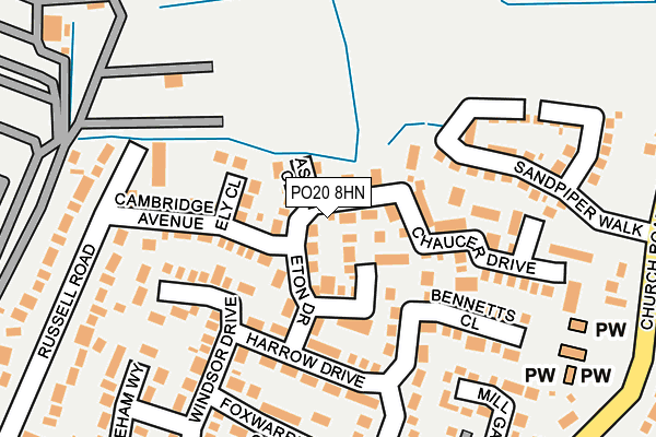 PO20 8HN map - OS OpenMap – Local (Ordnance Survey) PO20 8HN map - OS OpenMap – Local (Ordnance Survey)