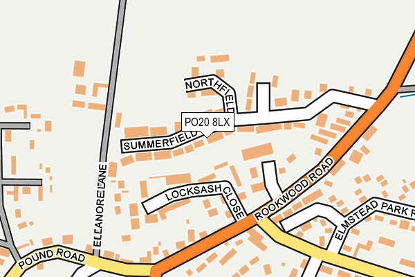 PO20 8LX map - OS OpenMap – Local (Ordnance Survey) PO20 8LX map - OS OpenMap – Local (Ordnance Survey)