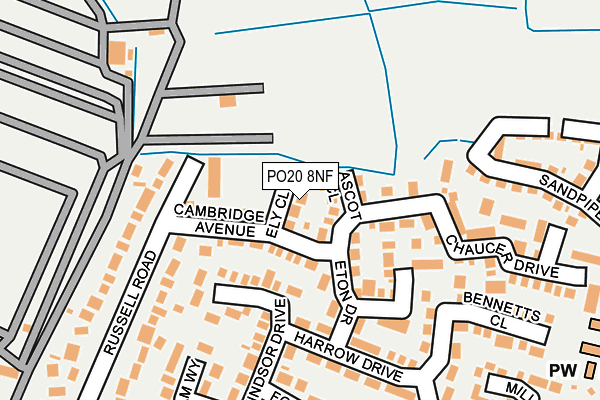 PO20 8NF map - OS OpenMap – Local (Ordnance Survey) PO20 8NF map - OS OpenMap – Local (Ordnance Survey)