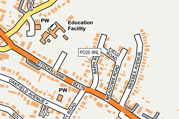 PO20 8NL map - OS OpenMap – Local (Ordnance Survey) PO20 8NL map - OS OpenMap – Local (Ordnance Survey)