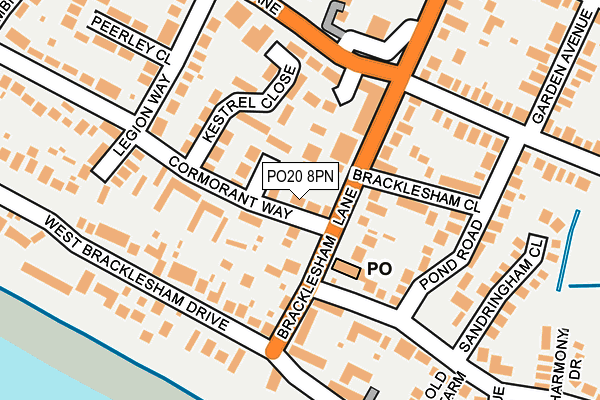 PO20 8PN map - OS OpenMap – Local (Ordnance Survey) PO20 8PN map - OS OpenMap – Local (Ordnance Survey)