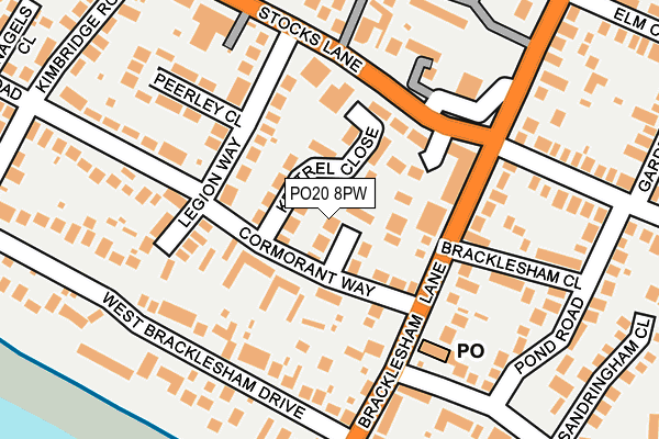 PO20 8PW map - OS OpenMap – Local (Ordnance Survey) PO20 8PW map - OS OpenMap – Local (Ordnance Survey)