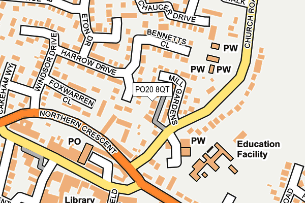 PO20 8QT map - OS OpenMap – Local (Ordnance Survey) PO20 8QT map - OS OpenMap – Local (Ordnance Survey)