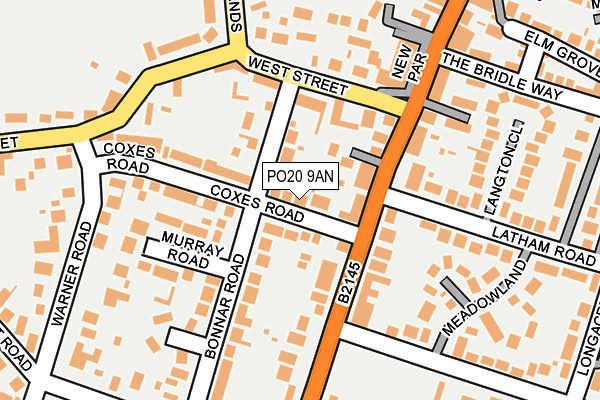PO20 9AN map - OS OpenMap – Local (Ordnance Survey) PO20 9AN map - OS OpenMap – Local (Ordnance Survey)