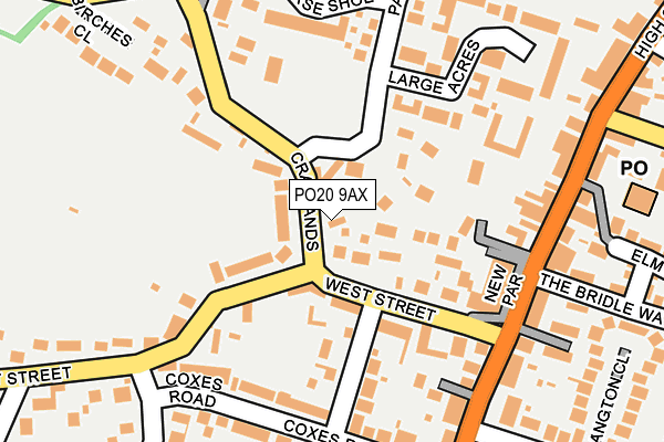 PO20 9AX map - OS OpenMap – Local (Ordnance Survey) PO20 9AX map - OS OpenMap – Local (Ordnance Survey)