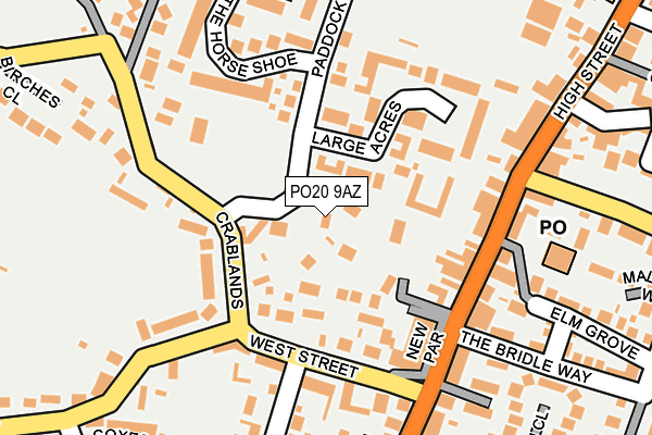PO20 9AZ map - OS OpenMap – Local (Ordnance Survey) PO20 9AZ map - OS OpenMap – Local (Ordnance Survey)