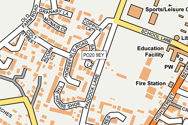 PO20 9EY map - OS OpenMap – Local (Ordnance Survey) PO20 9EY map - OS OpenMap – Local (Ordnance Survey)