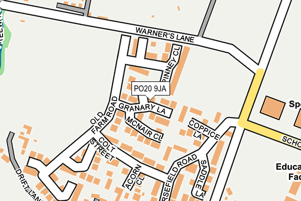 PO20 9JA map - OS OpenMap – Local (Ordnance Survey) PO20 9JA map - OS OpenMap – Local (Ordnance Survey)