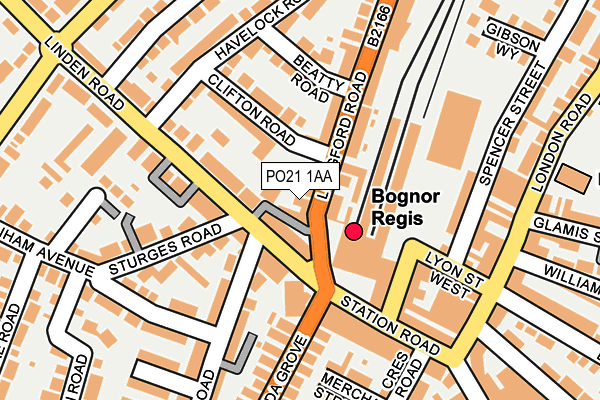 PO21 1AA map - OS OpenMap – Local (Ordnance Survey)