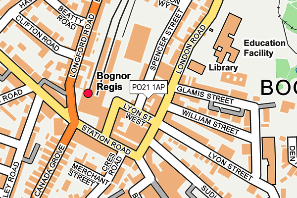 PO21 1AP map - OS OpenMap – Local (Ordnance Survey)