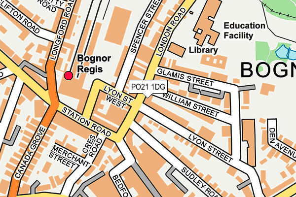 PO21 1DG map - OS OpenMap – Local (Ordnance Survey)