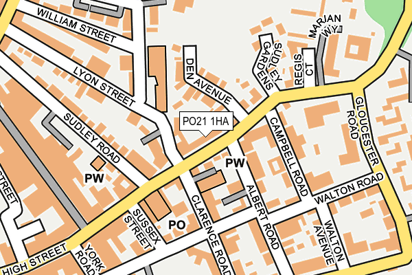 PO21 1HA map - OS OpenMap – Local (Ordnance Survey)