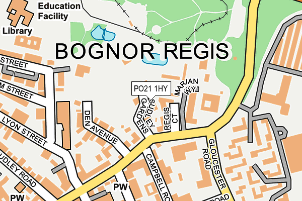 PO21 1HY map - OS OpenMap – Local (Ordnance Survey)