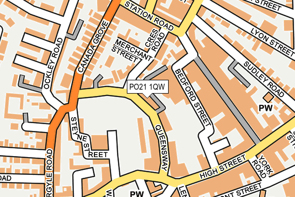 PO21 1QW map - OS OpenMap – Local (Ordnance Survey) PO21 1QW map - OS OpenMap – Local (Ordnance Survey)
