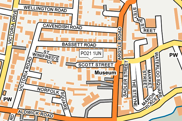 PO21 1UN map - OS OpenMap – Local (Ordnance Survey)