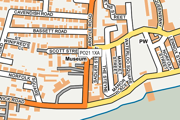 PO21 1XA map - OS OpenMap – Local (Ordnance Survey)